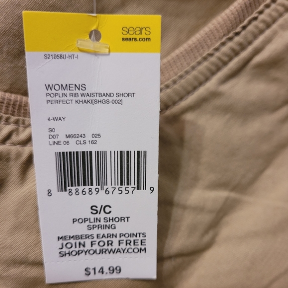 Laura Scott Poplin Short, Size Small, Color Khaki - Picture 5 of 5